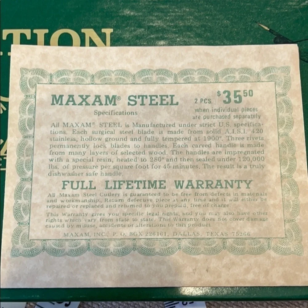 𝅺vintage Maxam Stainless Steel Knives Set of 2
